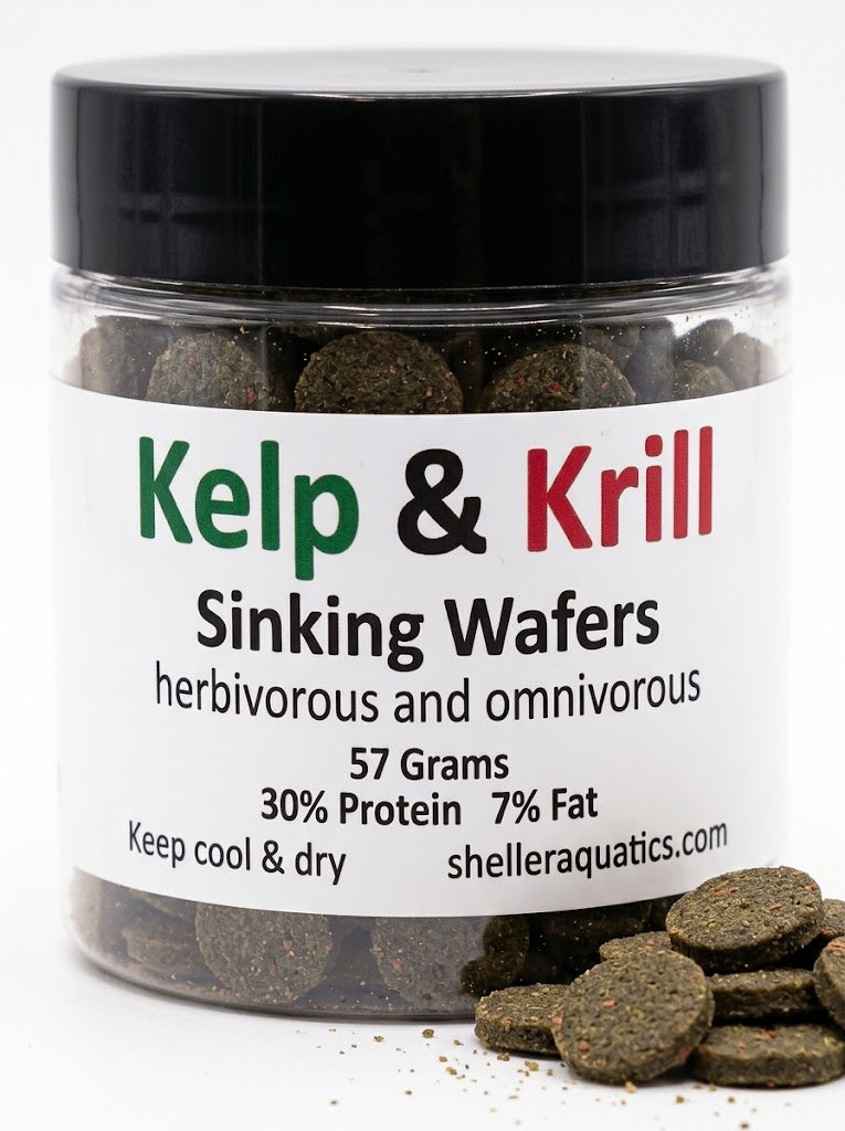 🐠 Sheller Aquatics Kelp & Krill Sinking Wafers — 57 Grams